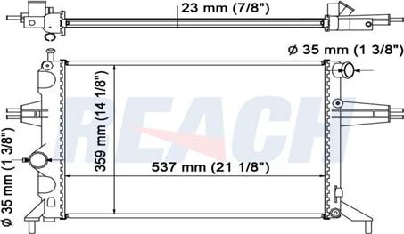 REACH 1.40.14309.523 - Radiateur, refroidissement du moteur cwaw.fr