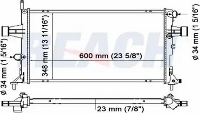 REACH 1.40.14308.523 - Radiateur, refroidissement du moteur cwaw.fr