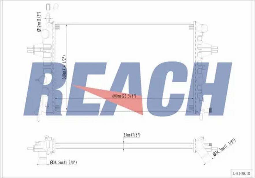 REACH 1.40.14308.122 - Radiateur, refroidissement du moteur cwaw.fr