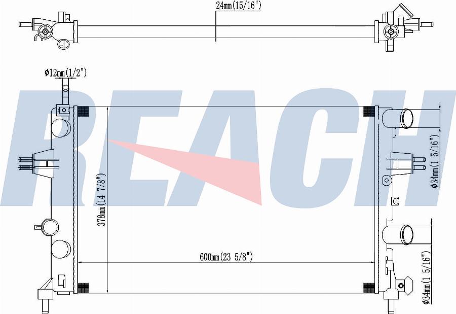 REACH 1.40.14384.523 - Radiateur, refroidissement du moteur cwaw.fr