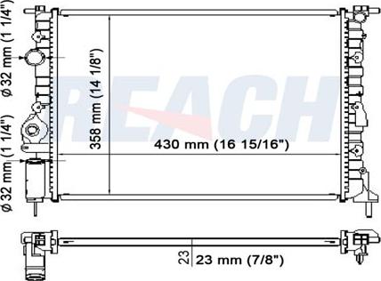 REACH 1.40.14741.523 - Radiateur, refroidissement du moteur cwaw.fr