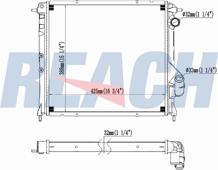 REACH 1.40.14703.132 - Radiateur, refroidissement du moteur cwaw.fr