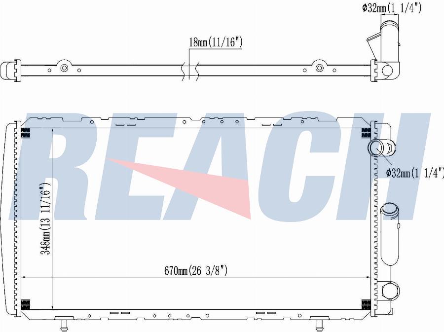 REACH 1.40.14714.116 - Radiateur, refroidissement du moteur cwaw.fr