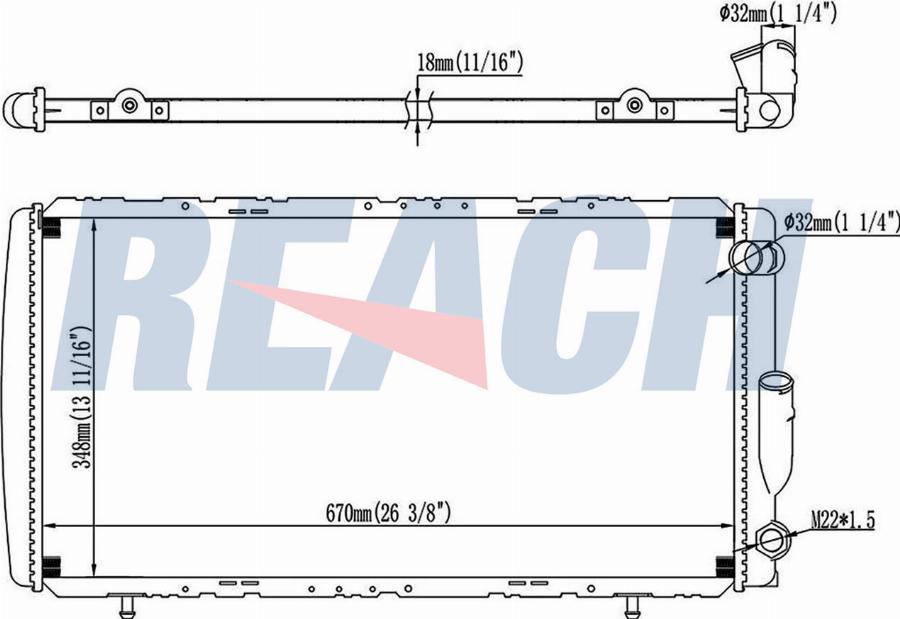 REACH 1.40.14714.118 - Radiateur, refroidissement du moteur cwaw.fr