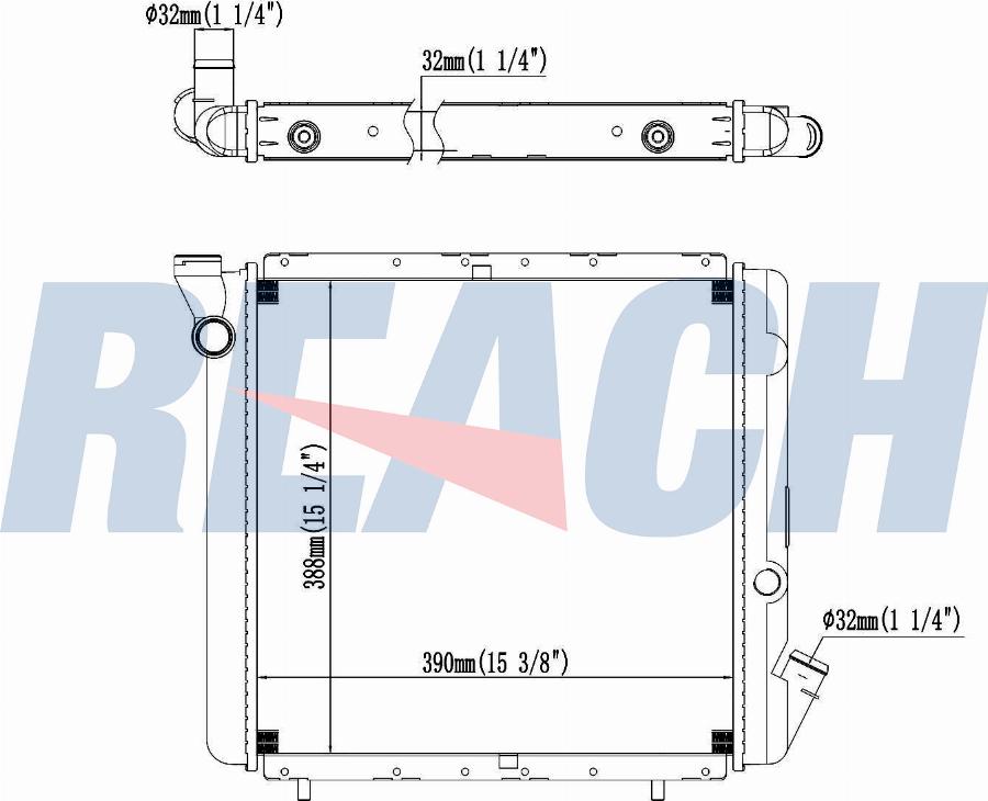 REACH 1.40.14738.132 - Radiateur, refroidissement du moteur cwaw.fr