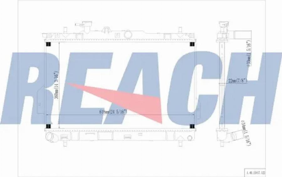 REACH 1.40.15417.122 - Radiateur, refroidissement du moteur cwaw.fr