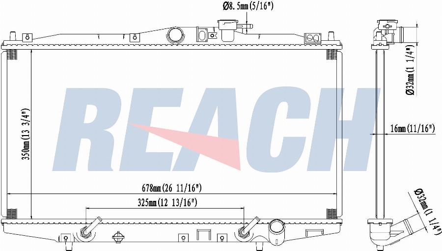 REACH 1.40.15476.116 - Radiateur, refroidissement du moteur cwaw.fr