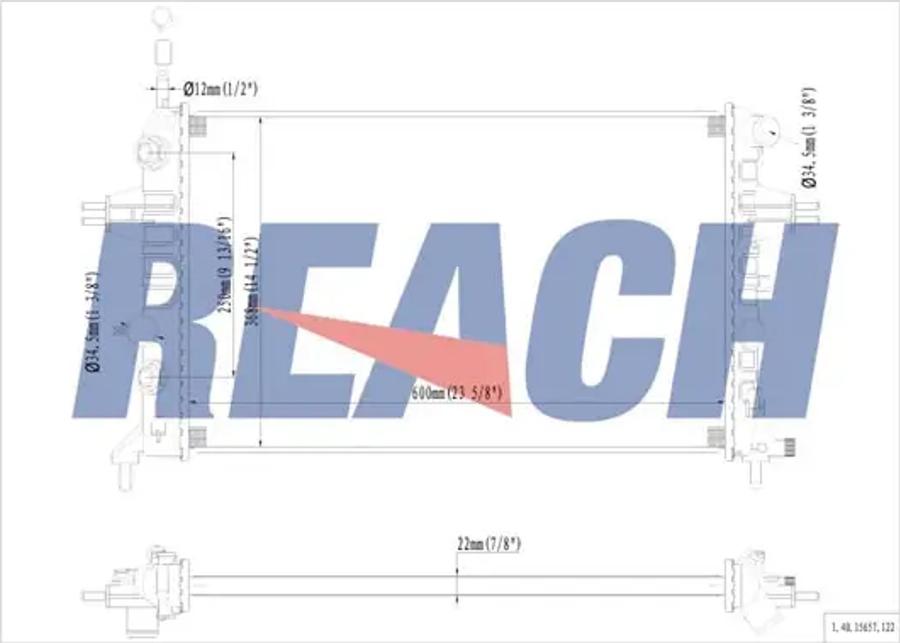 REACH 1.40.15657.122 - Radiateur, refroidissement du moteur cwaw.fr