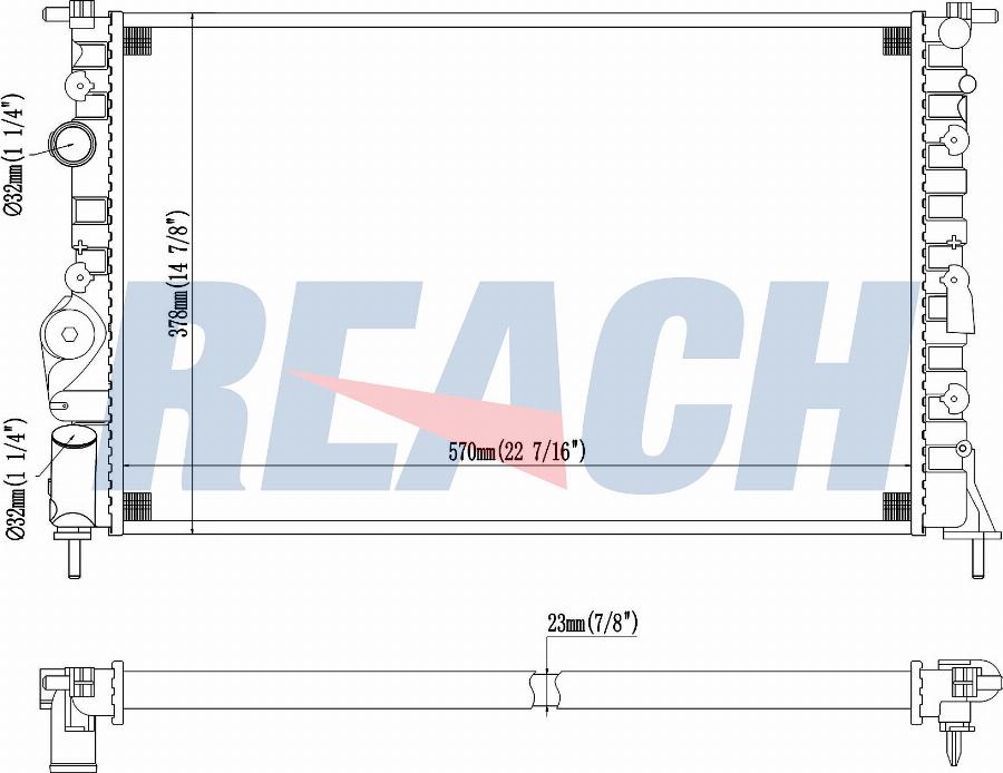 REACH 1.40.15677.523 - Radiateur, refroidissement du moteur cwaw.fr