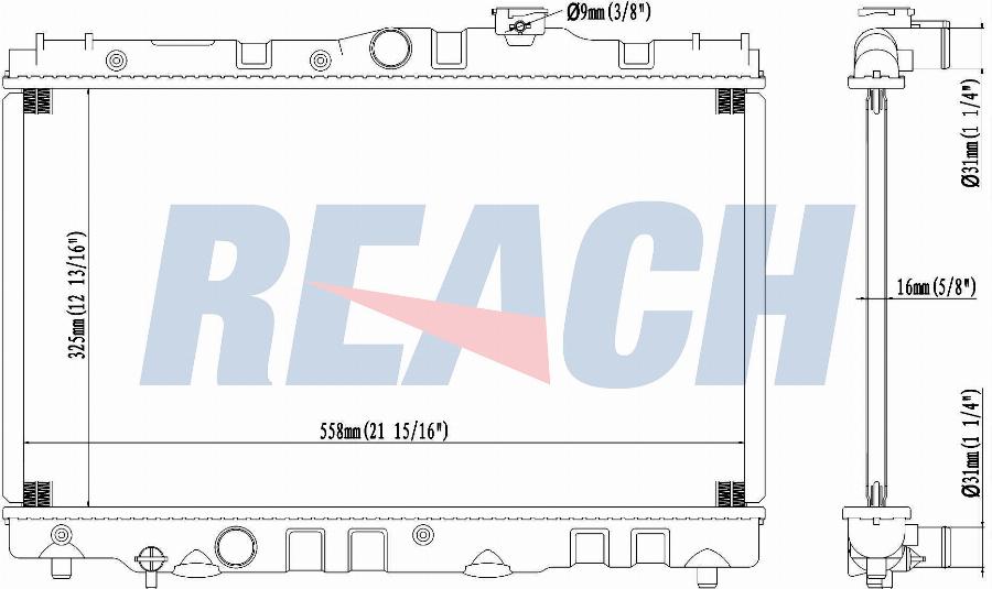 REACH 1.40.15000.116 - Radiateur, refroidissement du moteur cwaw.fr