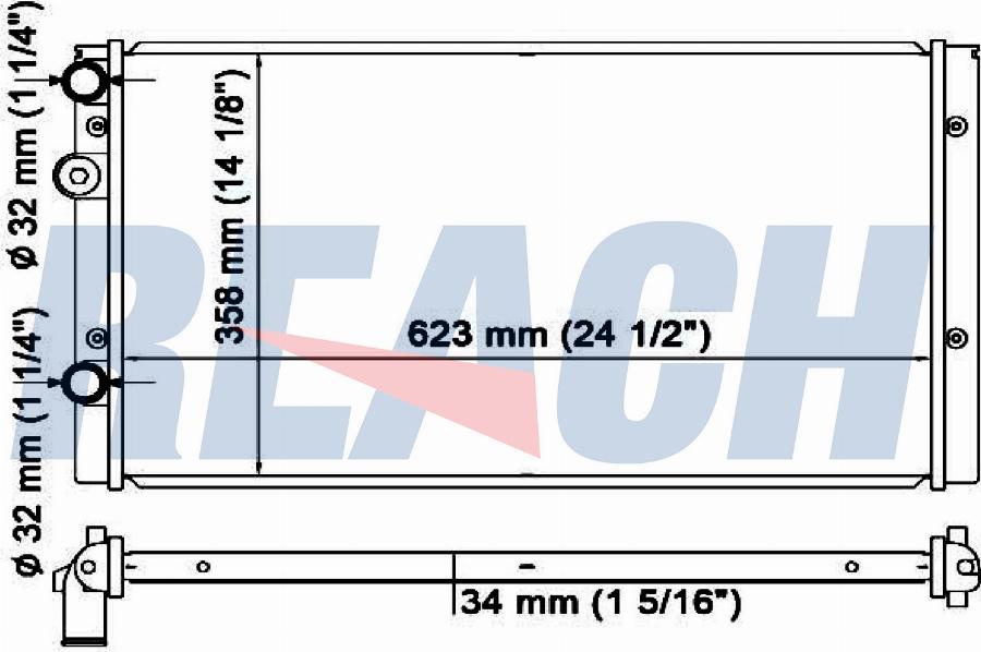 REACH 1.40.15162.534 - Radiateur, refroidissement du moteur cwaw.fr