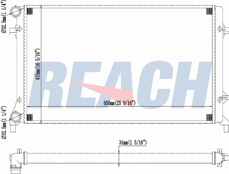 REACH 1.40.15189.534 - Radiateur, refroidissement du moteur cwaw.fr