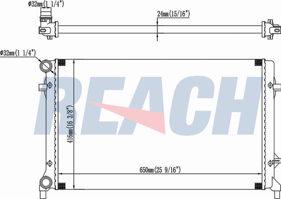 REACH 1.40.15189.523 - Radiateur, refroidissement du moteur cwaw.fr