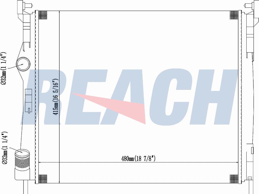 REACH 1.40.15386.523 - Radiateur, refroidissement du moteur cwaw.fr