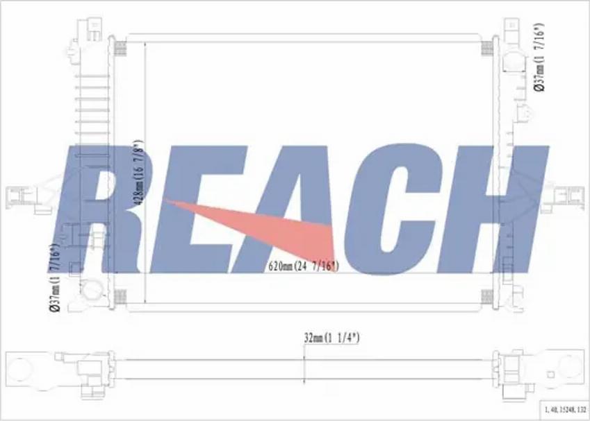 REACH 1.40.15248.132 - Radiateur, refroidissement du moteur cwaw.fr