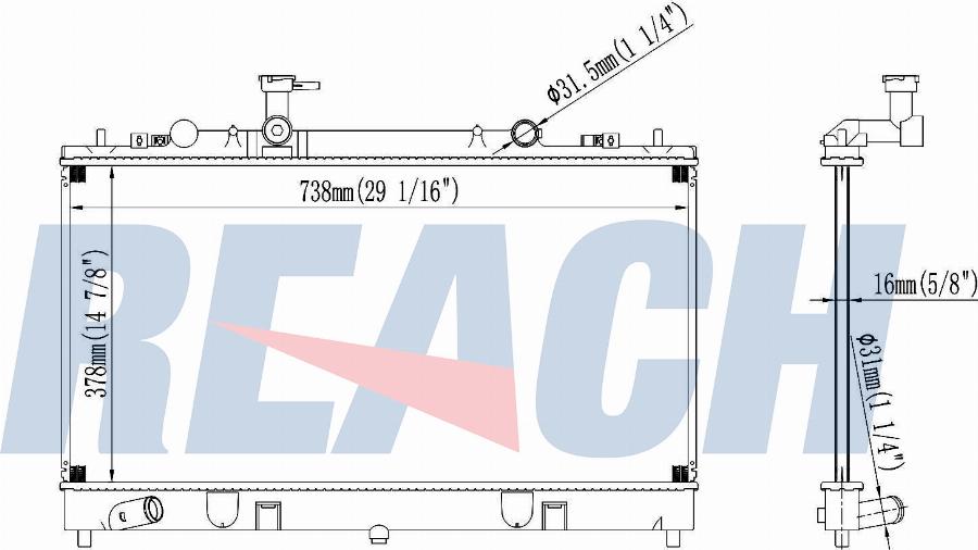 REACH 1.40.13956.116 - Radiateur, refroidissement du moteur cwaw.fr