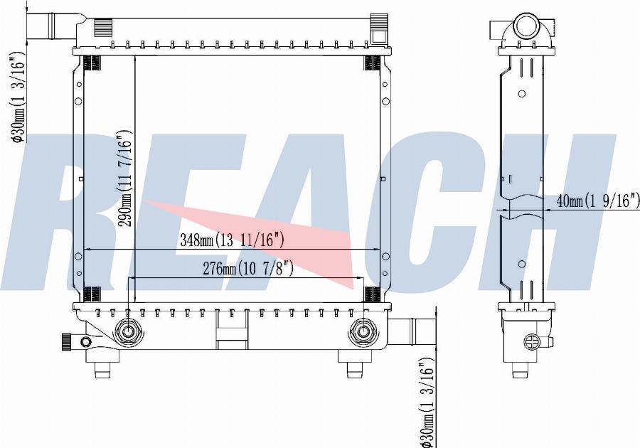 REACH 1.40.13989.142 - Radiateur, refroidissement du moteur cwaw.fr