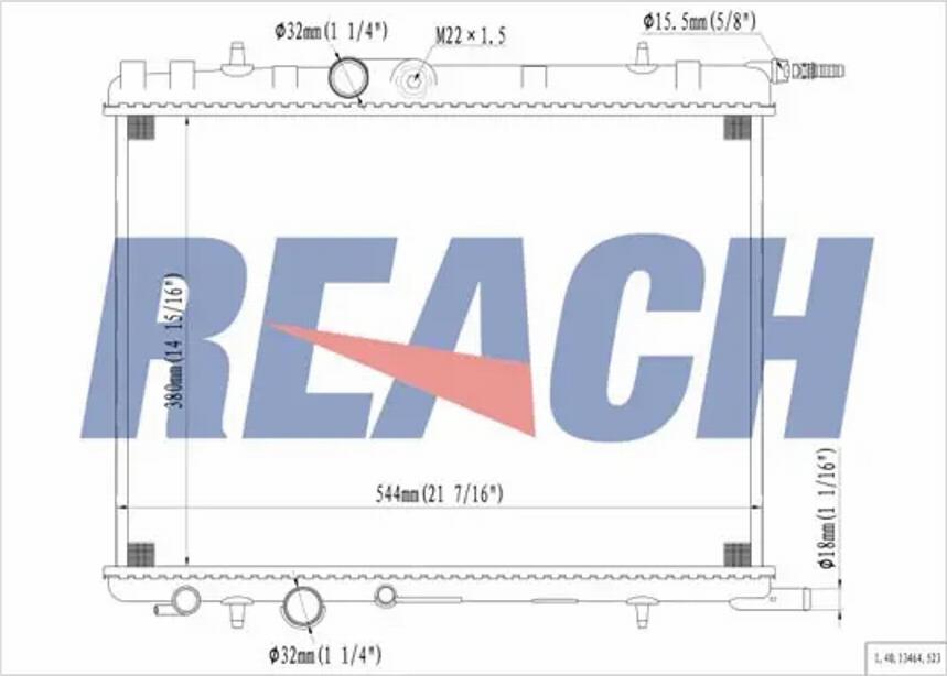 REACH 1.40.13464.523 - Radiateur, refroidissement du moteur cwaw.fr