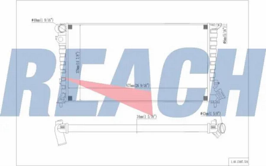 REACH 1.40.13407.534 - Radiateur, refroidissement du moteur cwaw.fr