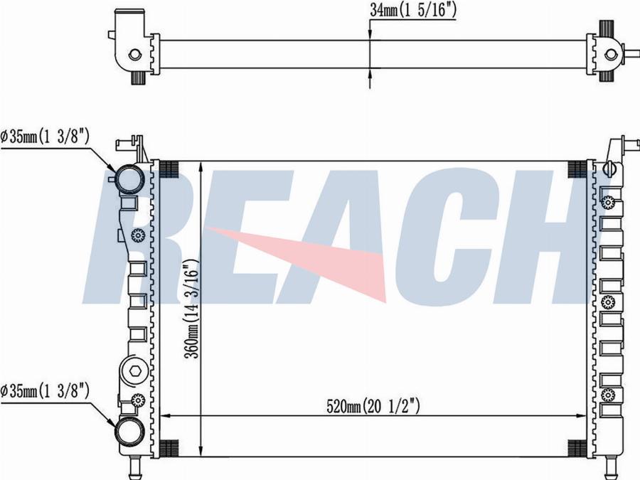 REACH 1.40.13593.534 - Radiateur, refroidissement du moteur cwaw.fr