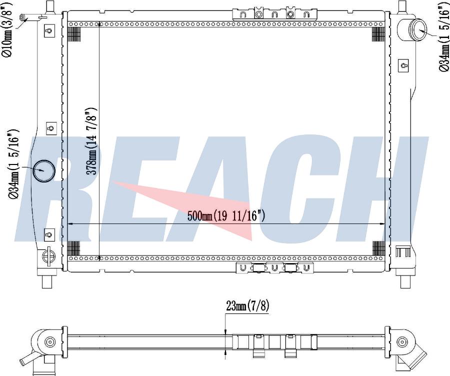 REACH 1.40.13503.523 - Radiateur, refroidissement du moteur cwaw.fr
