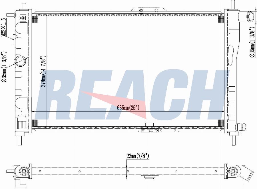 REACH 1.40.13507.523 - Radiateur, refroidissement du moteur cwaw.fr