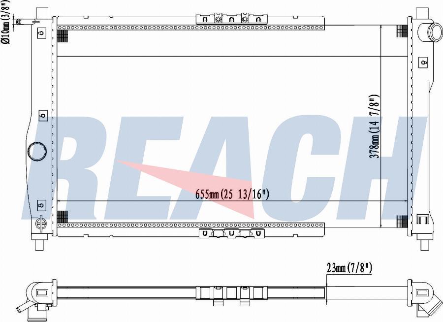 REACH 1.40.13513.523 - Radiateur, refroidissement du moteur cwaw.fr