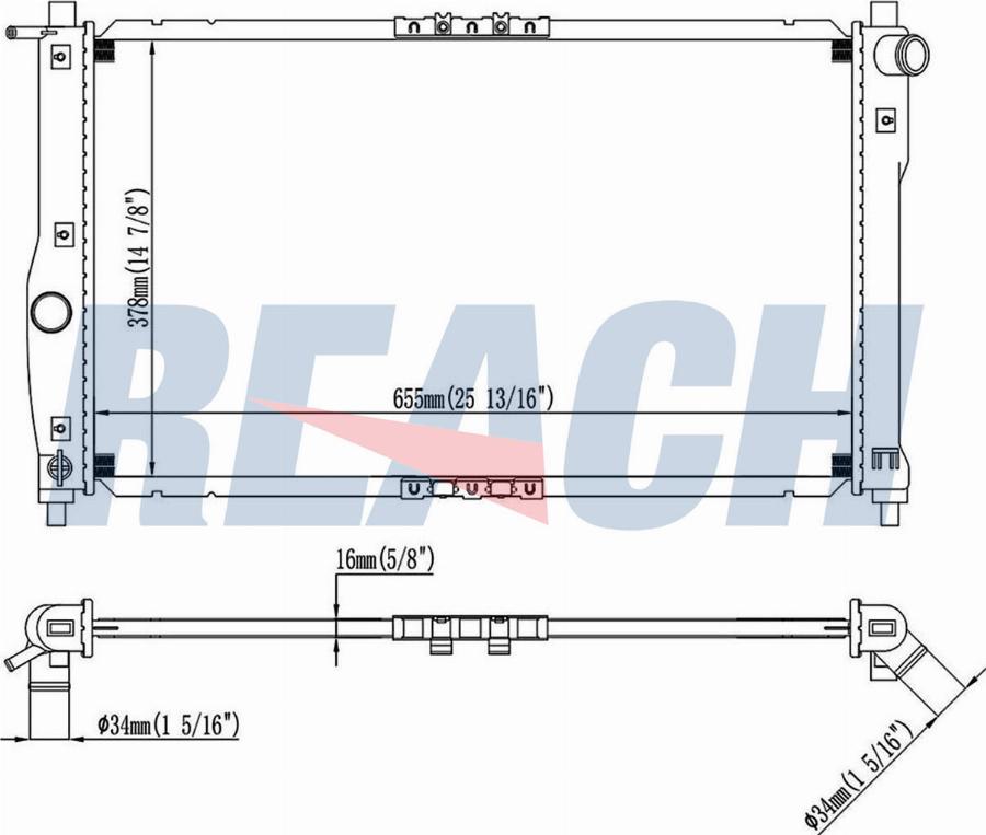 REACH 1.40.13513.116 - Radiateur, refroidissement du moteur cwaw.fr