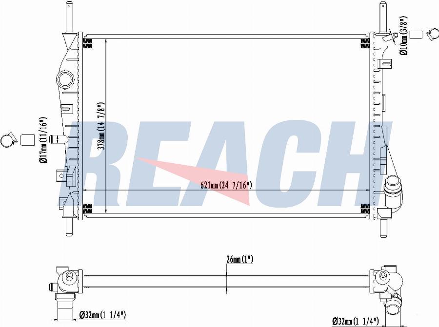 REACH 1.40.13693.126 - Radiateur, refroidissement du moteur cwaw.fr