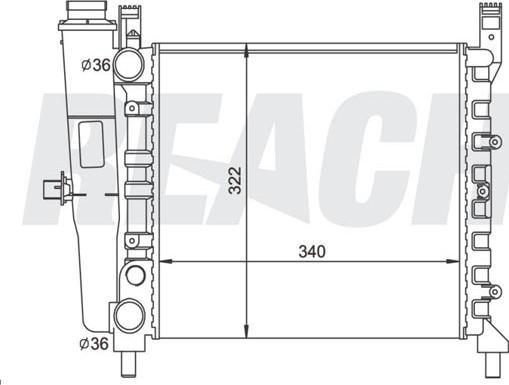 REACH 1.40.13662.534 - Radiateur, refroidissement du moteur cwaw.fr