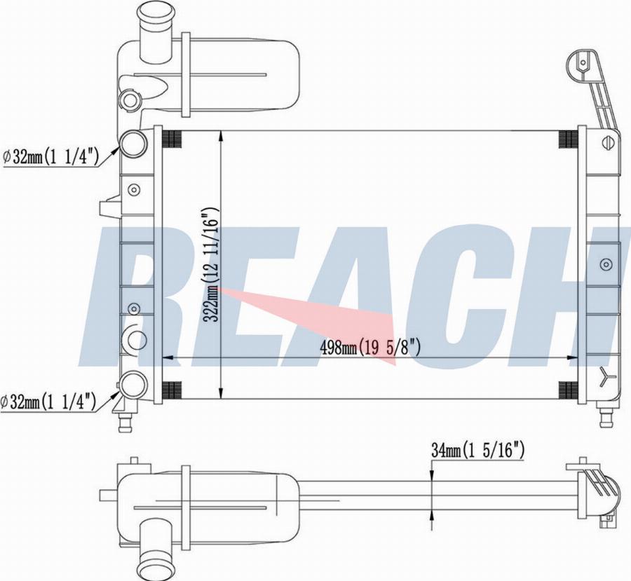 REACH 1.40.13615.534 - Radiateur, refroidissement du moteur cwaw.fr