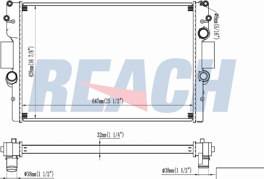 REACH 1.40.13677.132 - Radiateur, refroidissement du moteur cwaw.fr