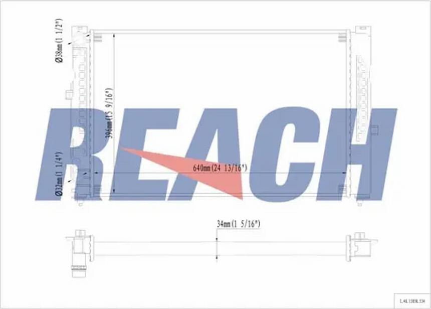 REACH 1.40.13058.534 - Radiateur, refroidissement du moteur cwaw.fr