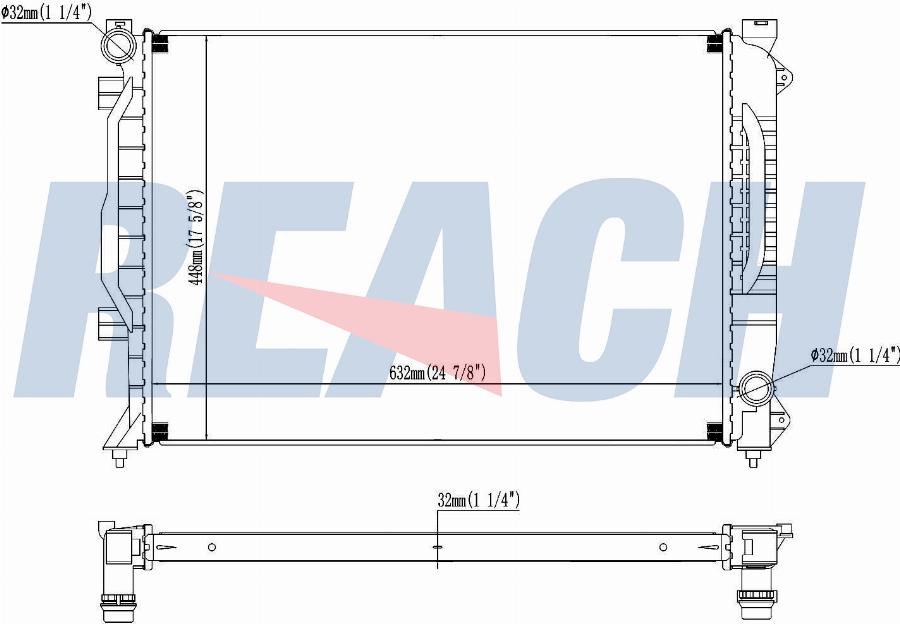 REACH 1.40.13068.132 - Radiateur, refroidissement du moteur cwaw.fr