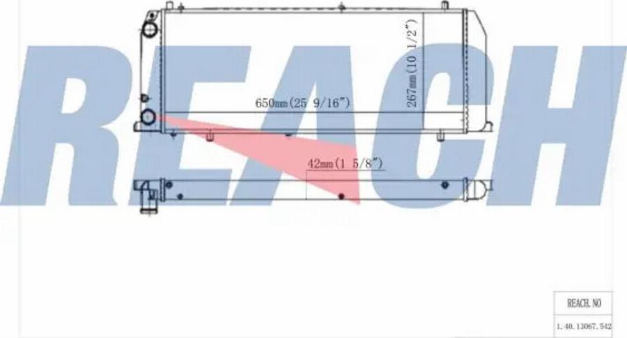 REACH 1.40.13067.542 - Radiateur, refroidissement du moteur cwaw.fr