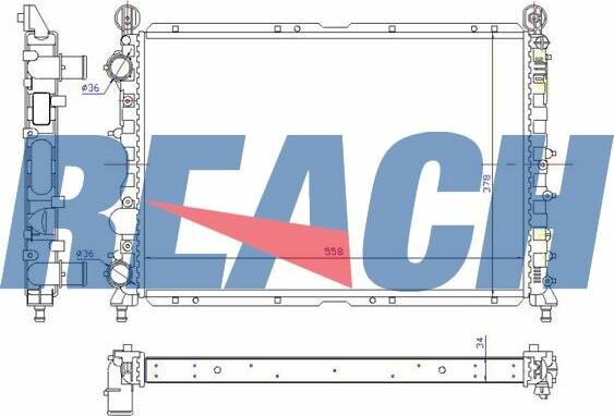 REACH 1.40.13017.523 - Radiateur, refroidissement du moteur cwaw.fr