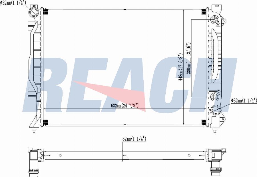 REACH 1.40.13070.132 - Radiateur, refroidissement du moteur cwaw.fr