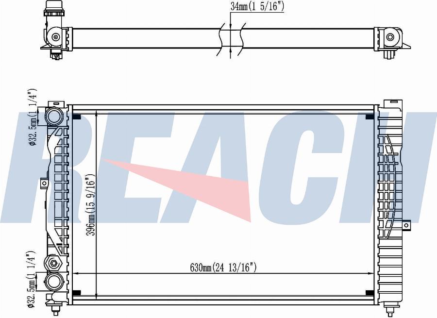 REACH 1.40.13115.534 - Radiateur, refroidissement du moteur cwaw.fr