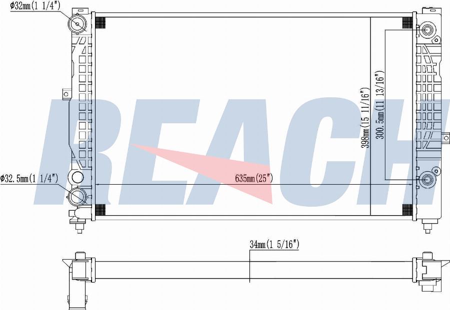 REACH 1.40.13120.534 - Radiateur, refroidissement du moteur cwaw.fr