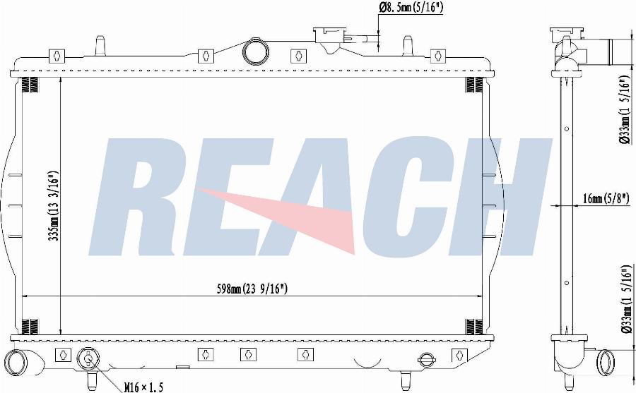 REACH 1.40.13853.116 - Radiateur, refroidissement du moteur cwaw.fr