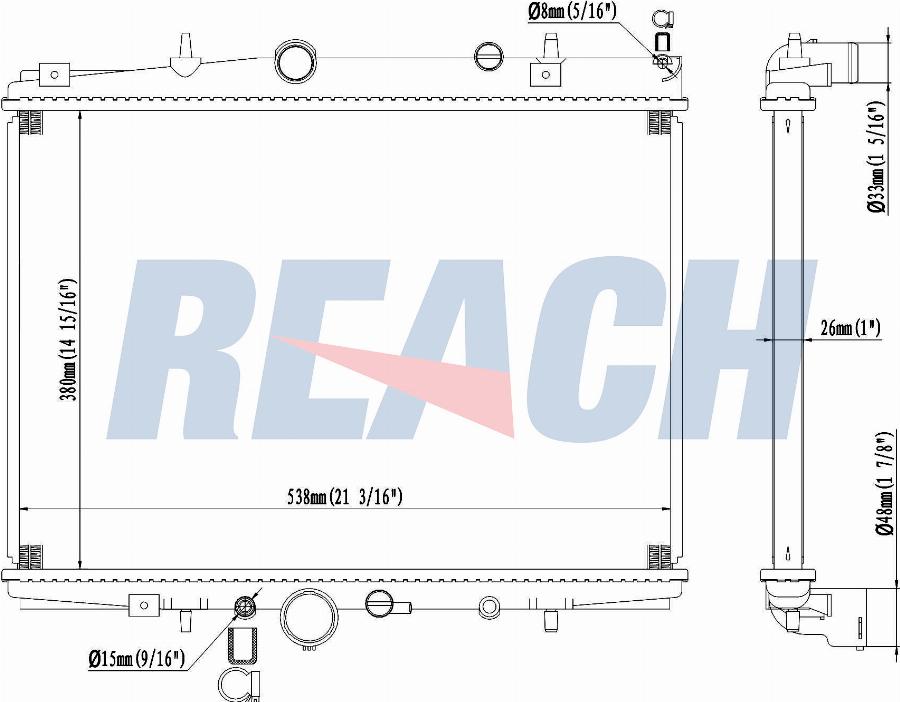 REACH 1.40.13379.126 - Radiateur, refroidissement du moteur cwaw.fr