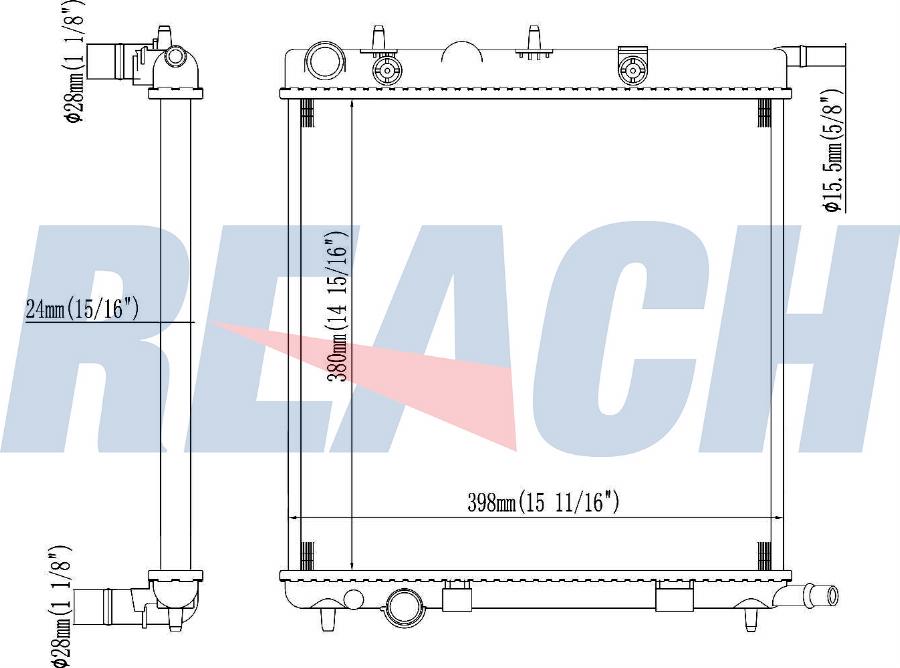 REACH 1.40.13374.523 - Radiateur, refroidissement du moteur cwaw.fr