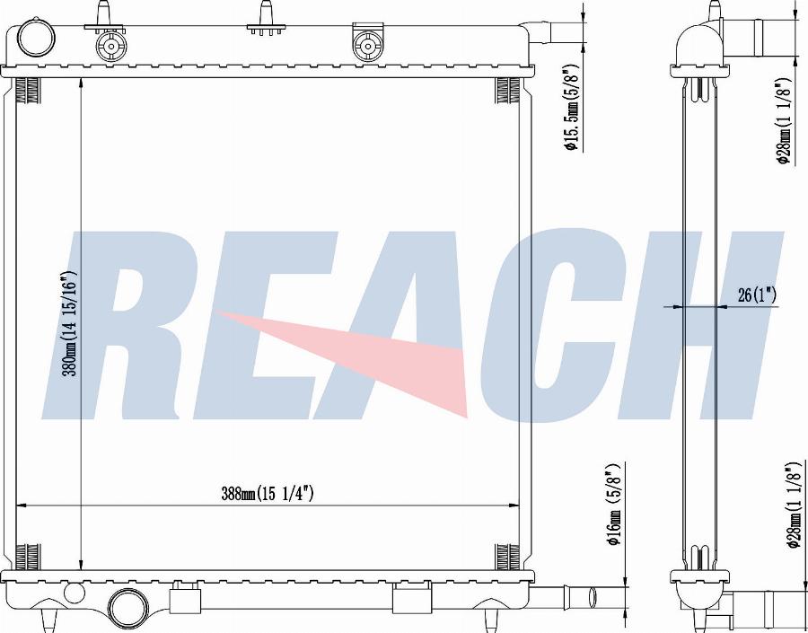 REACH 1.40.13374.126 - Radiateur, refroidissement du moteur cwaw.fr