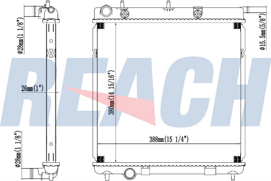 REACH 1.40.13370.126 - Radiateur, refroidissement du moteur cwaw.fr