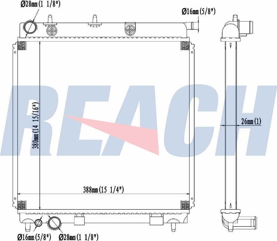 REACH 1.40.13371.126 - Radiateur, refroidissement du moteur cwaw.fr