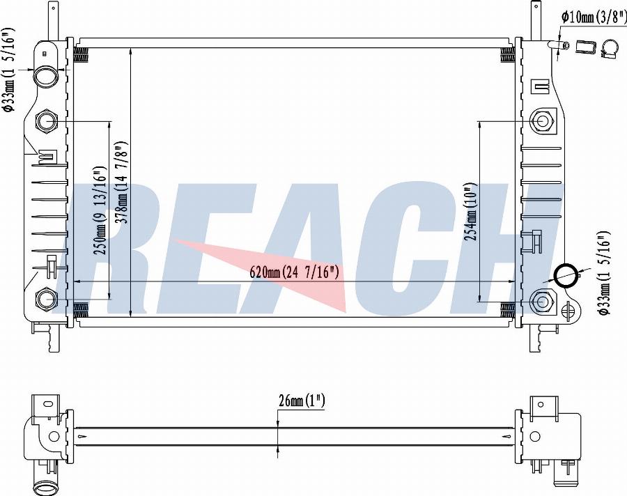 REACH 1.40.13751.126 - Radiateur, refroidissement du moteur cwaw.fr