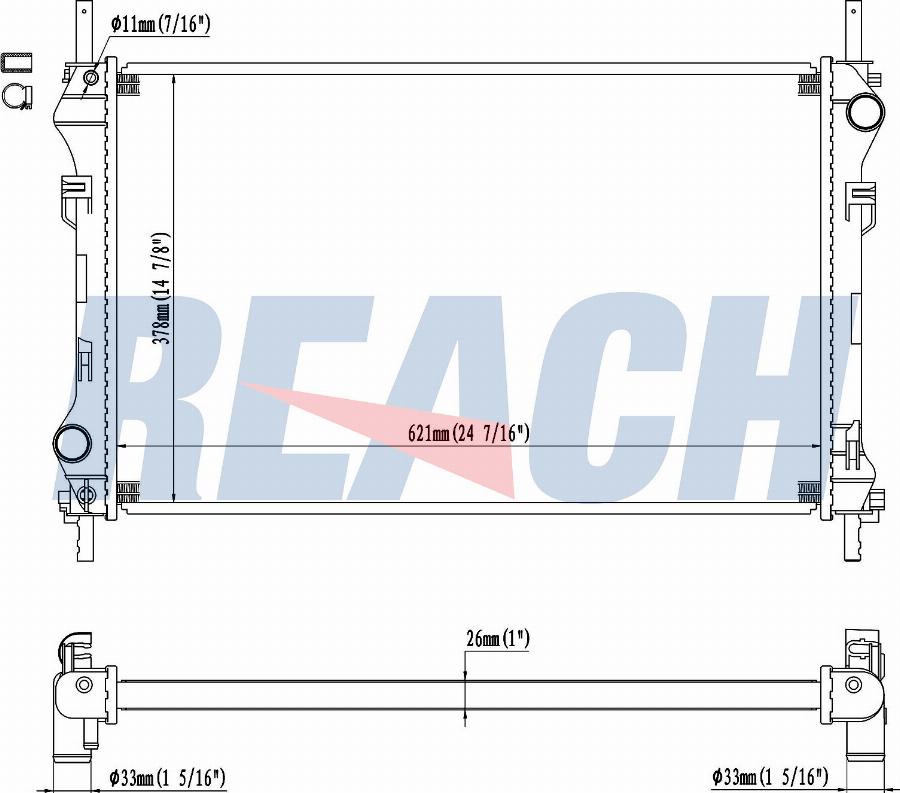 REACH 1.40.13704.126 - Radiateur, refroidissement du moteur cwaw.fr