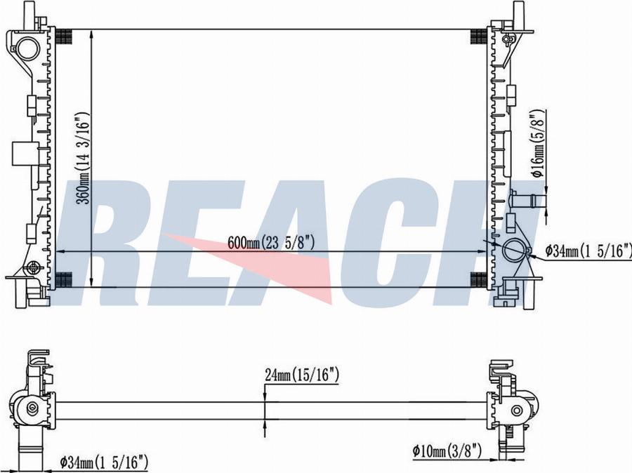 REACH 1.40.13728.523 - Radiateur, refroidissement du moteur cwaw.fr