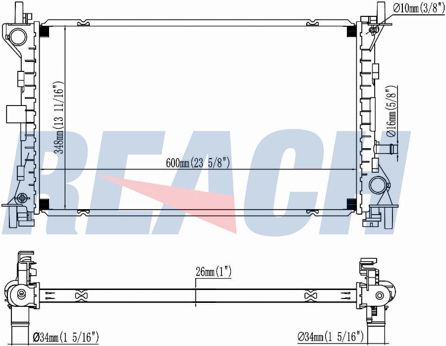 REACH 1.40.13728.126 - Radiateur, refroidissement du moteur cwaw.fr