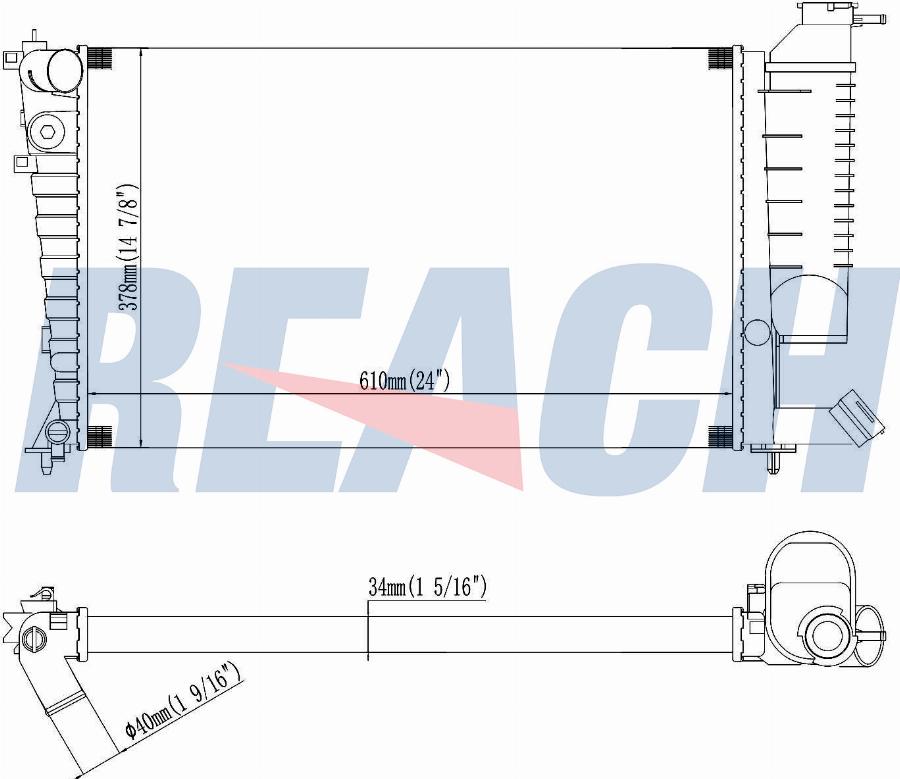 REACH 1.40.17143.534 - Radiateur, refroidissement du moteur cwaw.fr